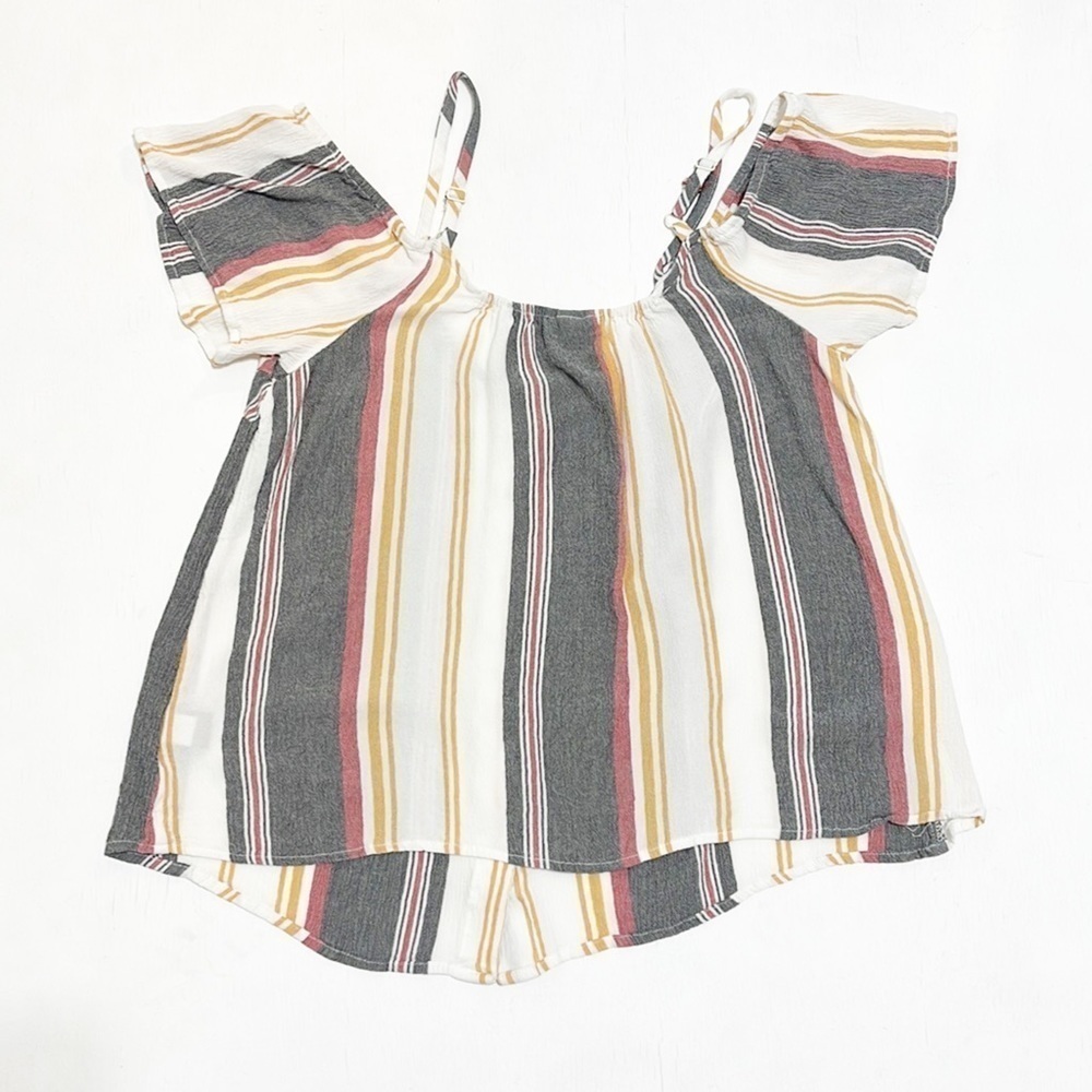 Torrid Cropped Top Multi Stripe Button Down Shirt… - image 7